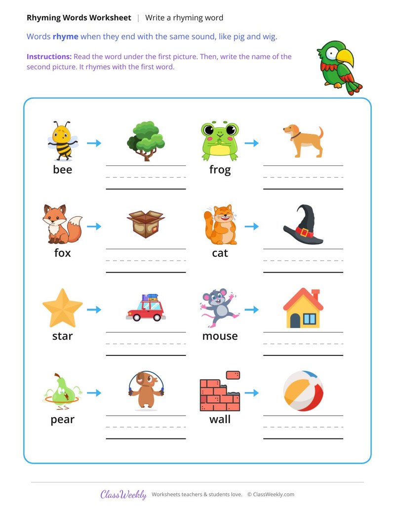Write a Rhyming Word