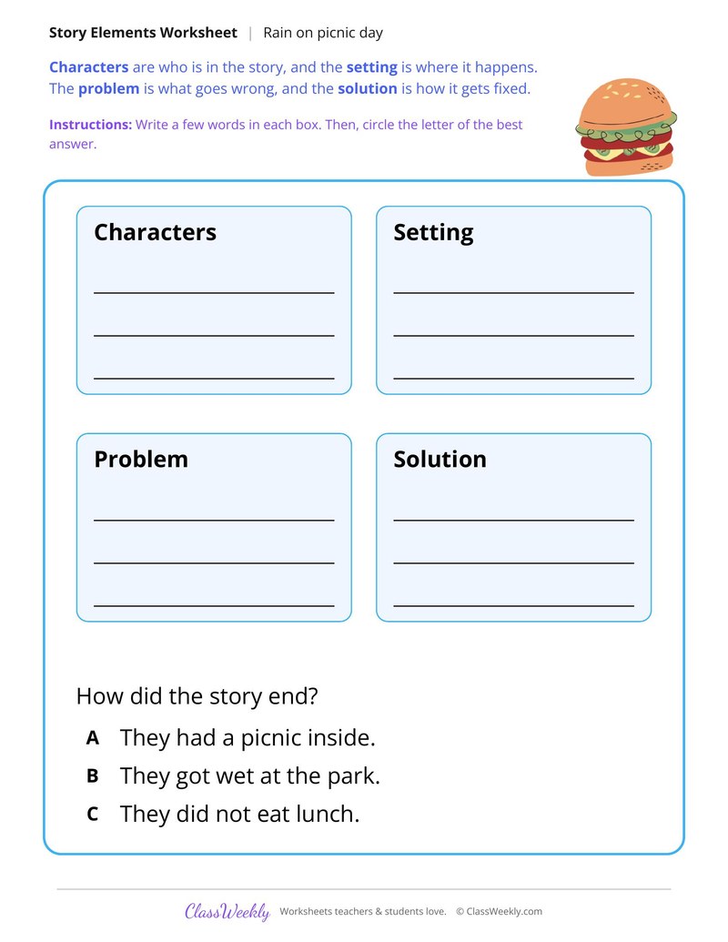 Rain on Picnic Day (Story Map)