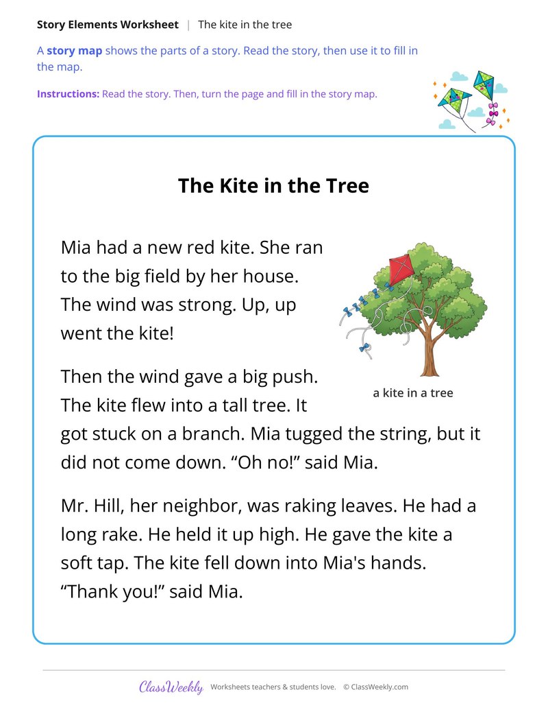 The Kite in the Tree (Story Map) - Page 1