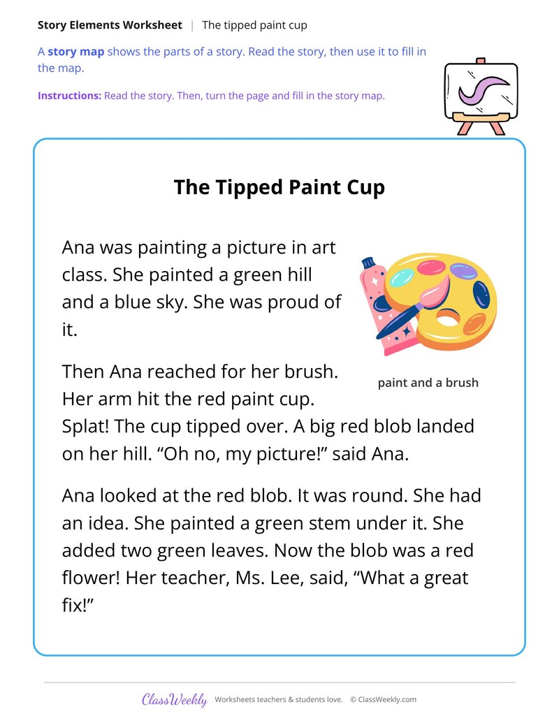 The Tipped Paint Cup (Story Map) - Page 1