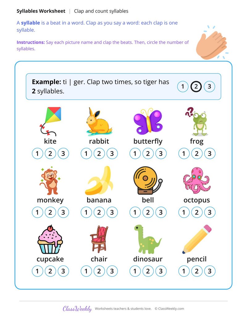 Clap and Count Syllables