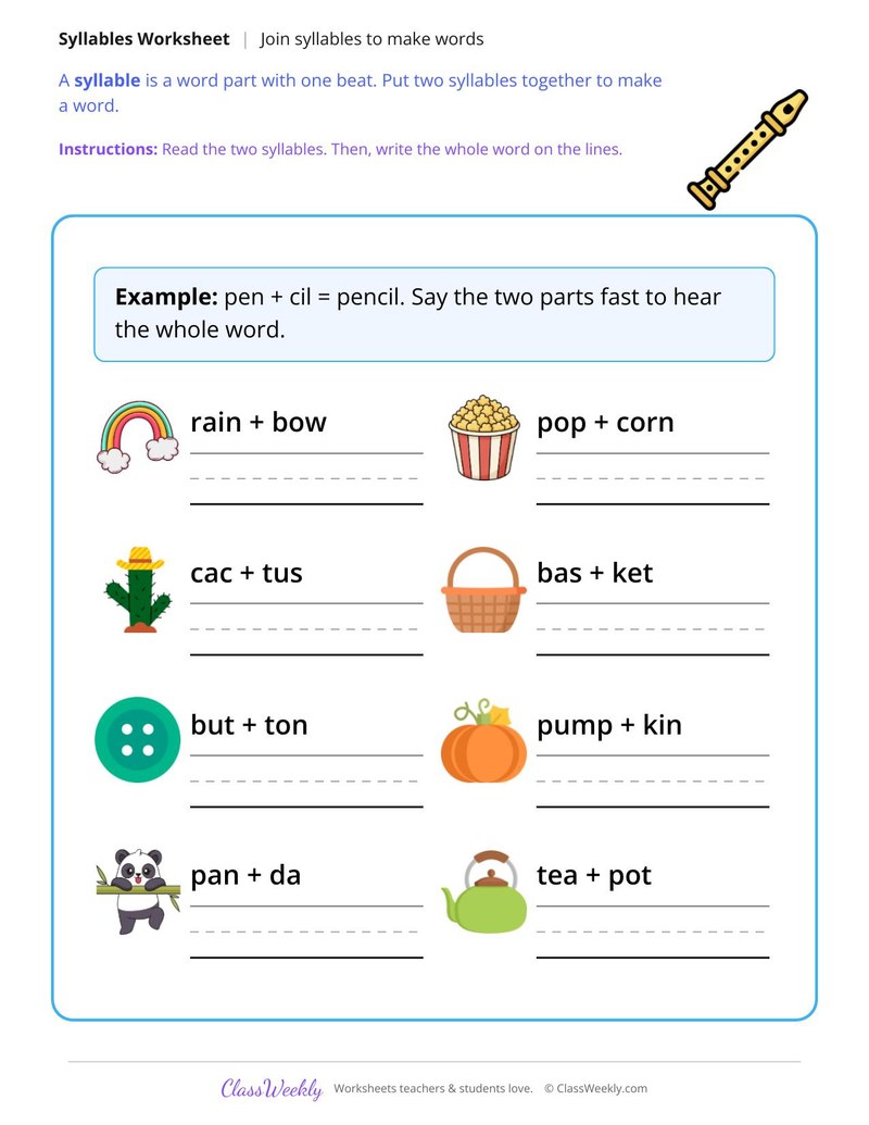 Join Syllables to Make Words