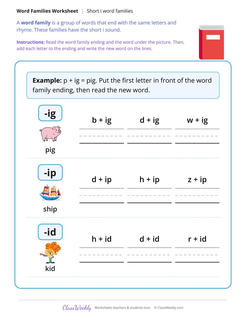 Short I Word Families