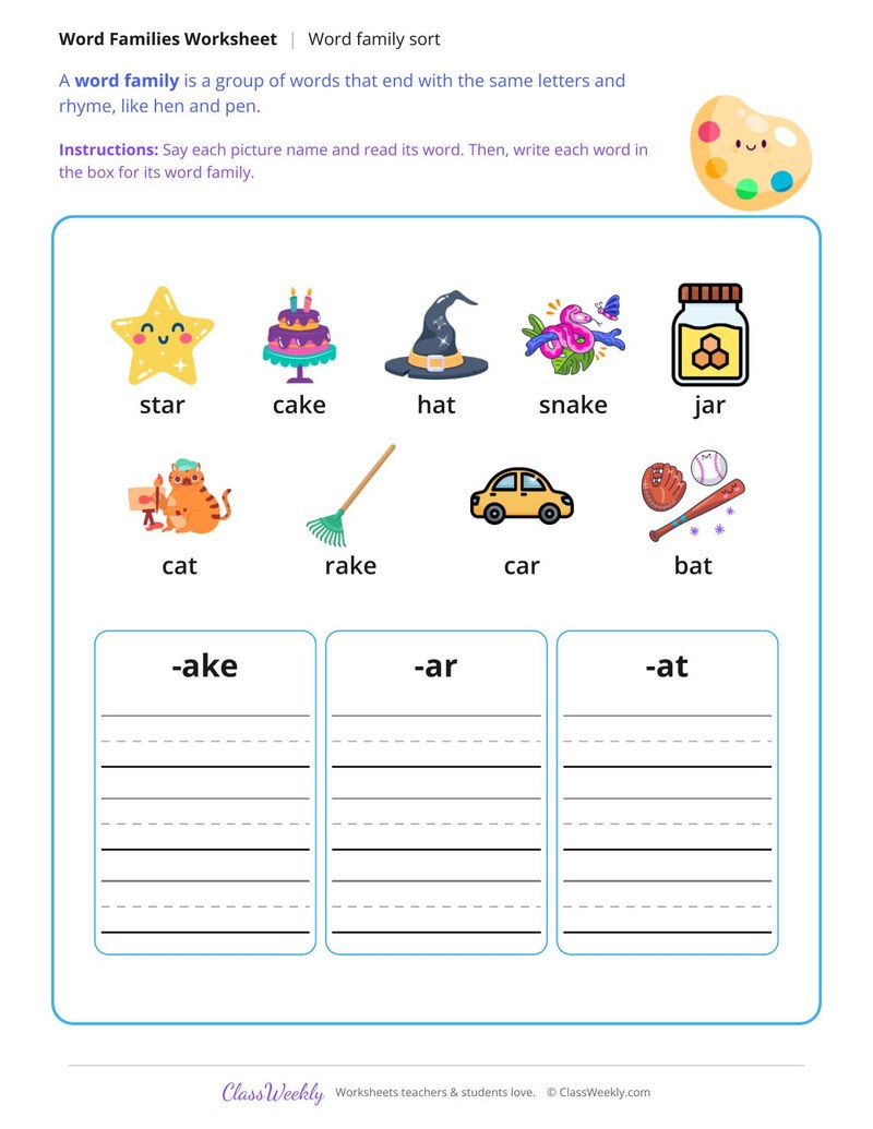 Word Family Sort