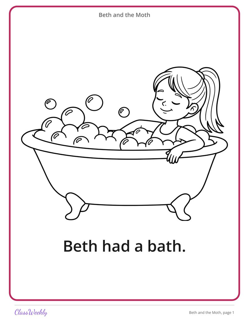 Beth and the Moth: TH Decodable Reader