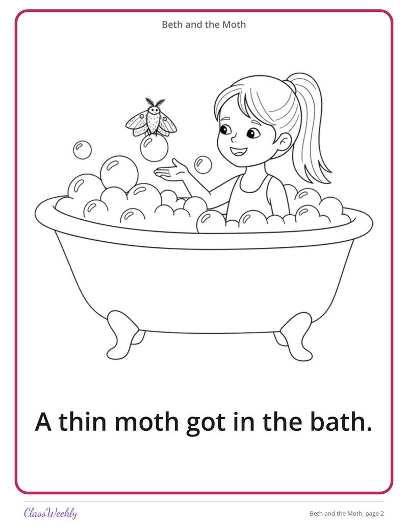 Beth and the Moth: TH Decodable Reader
