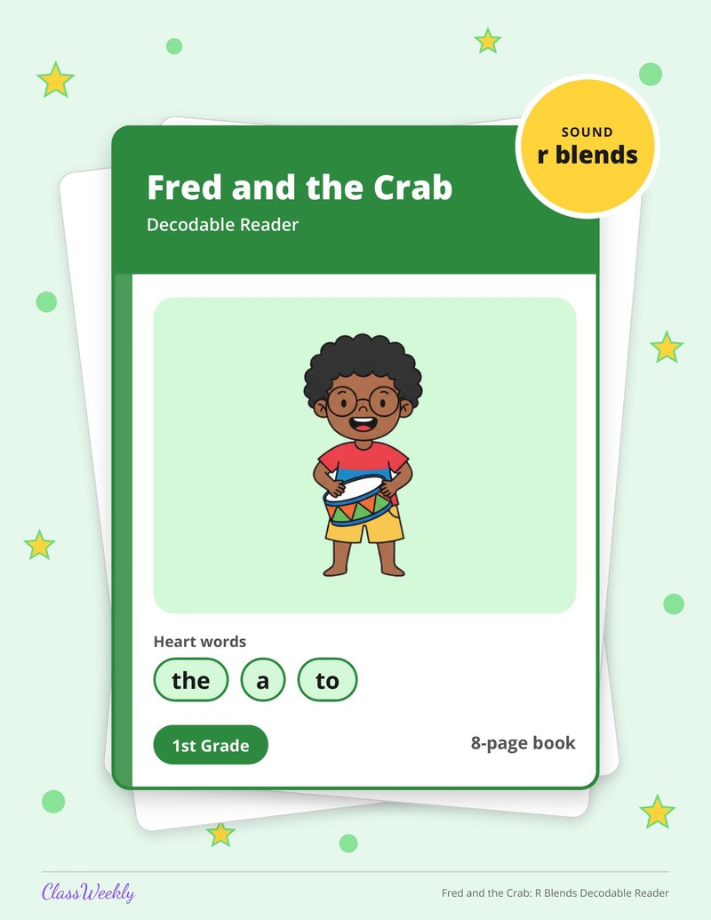 Fred and the Crab: R Blends Decodable Reader - Page 1