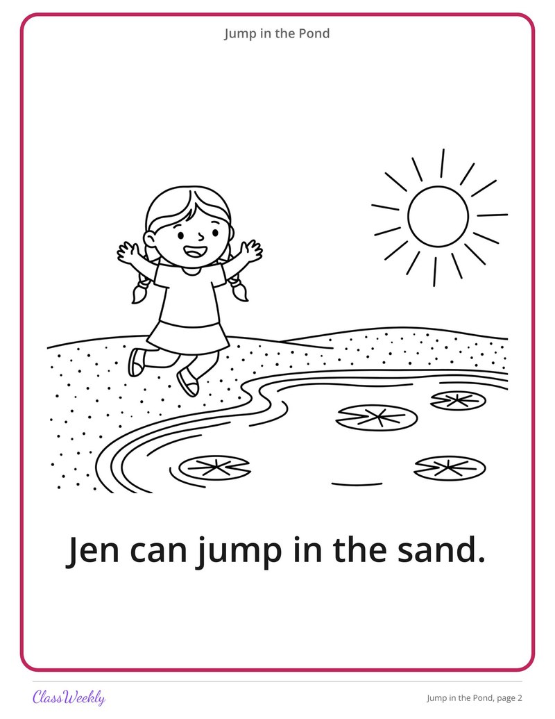 Jump in the Pond: Ending Blends Decodable Reader