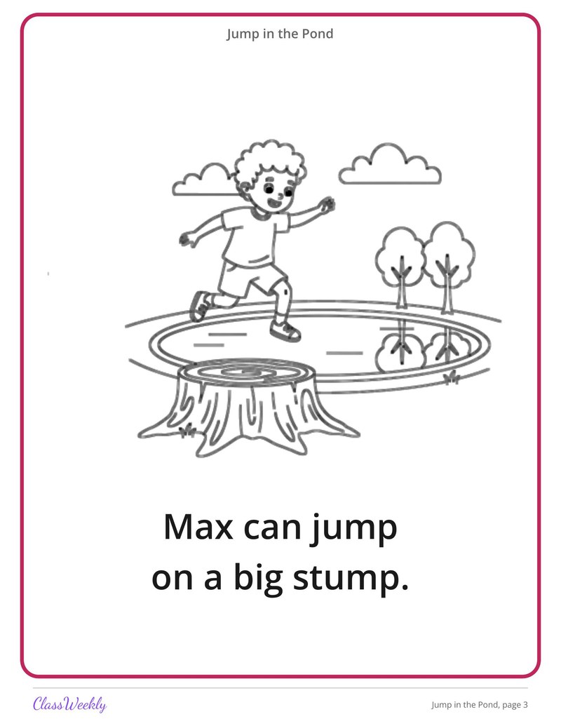 Jump in the Pond: Ending Blends Decodable Reader