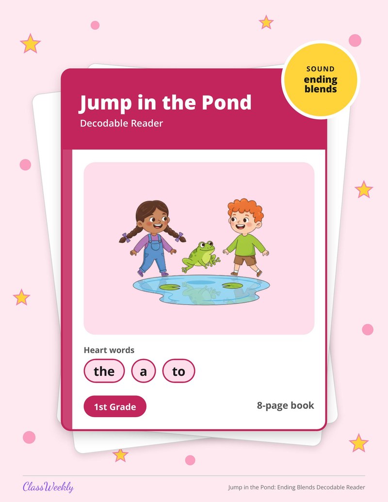 Jump in the Pond: Ending Blends Decodable Reader - Page 1