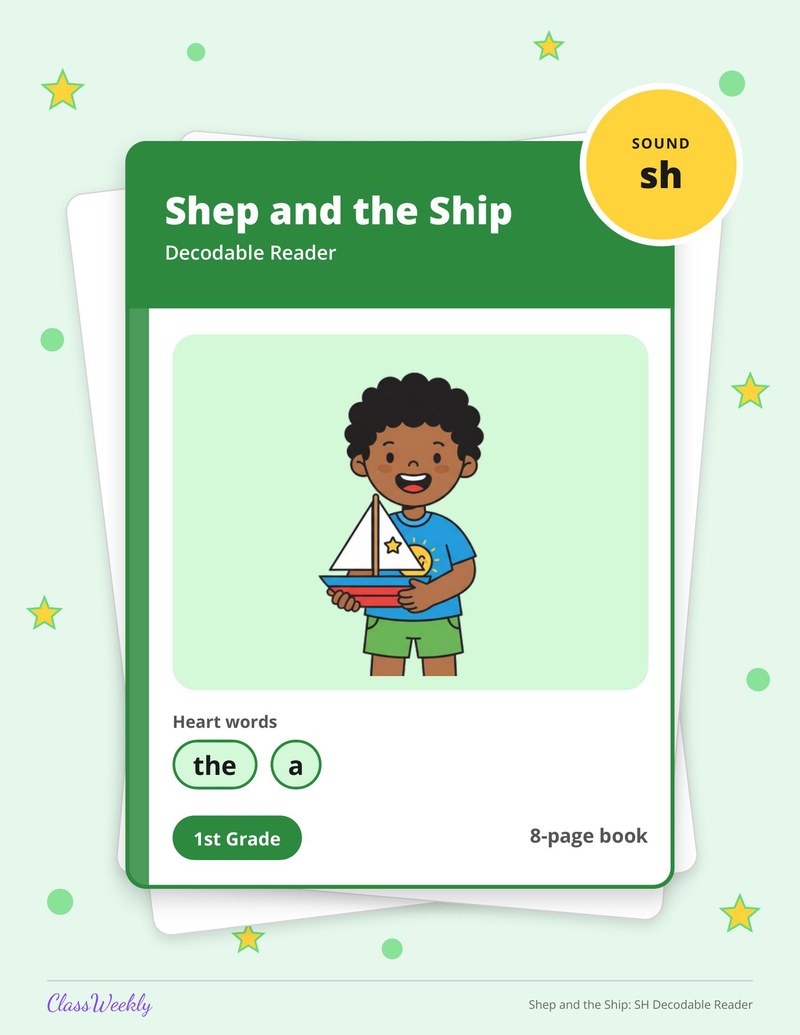 Shep and the Ship: SH Decodable Reader - Page 1