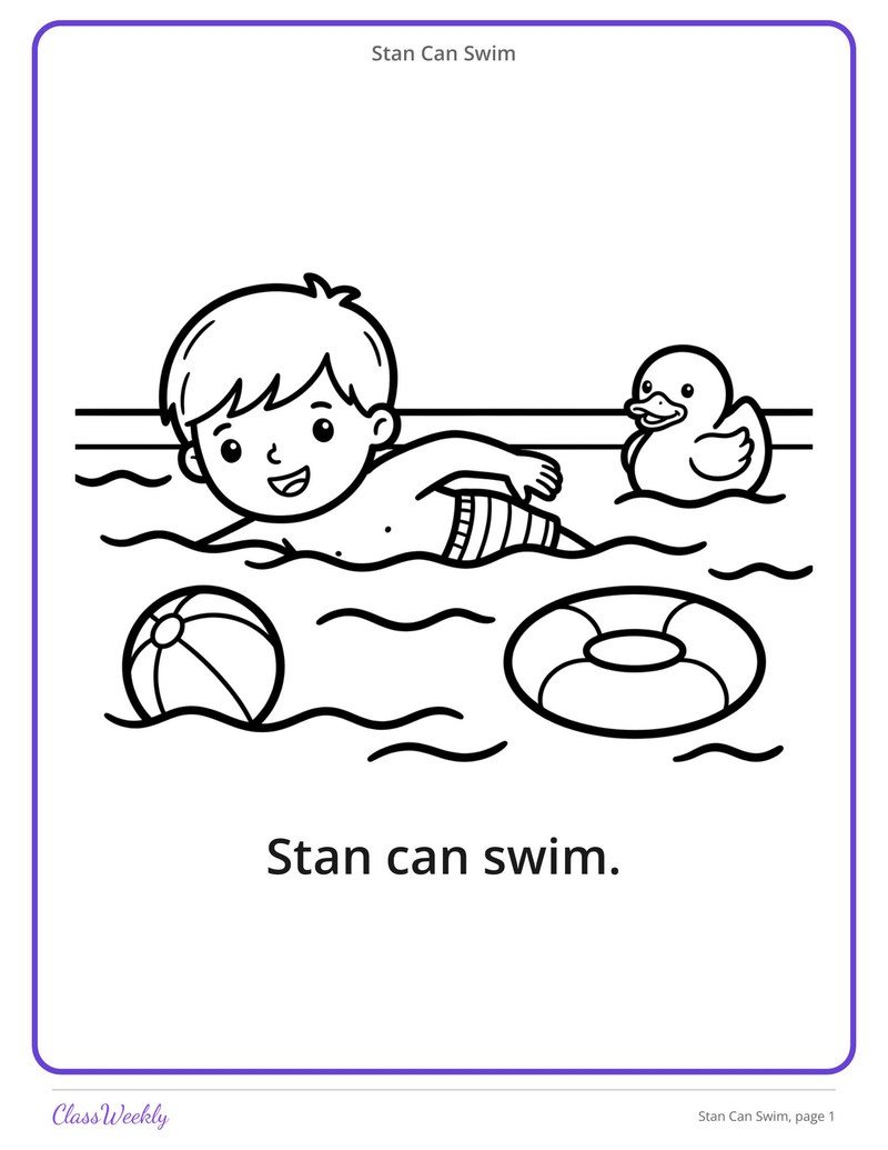 Stan Can Swim: S Blends Decodable Reader