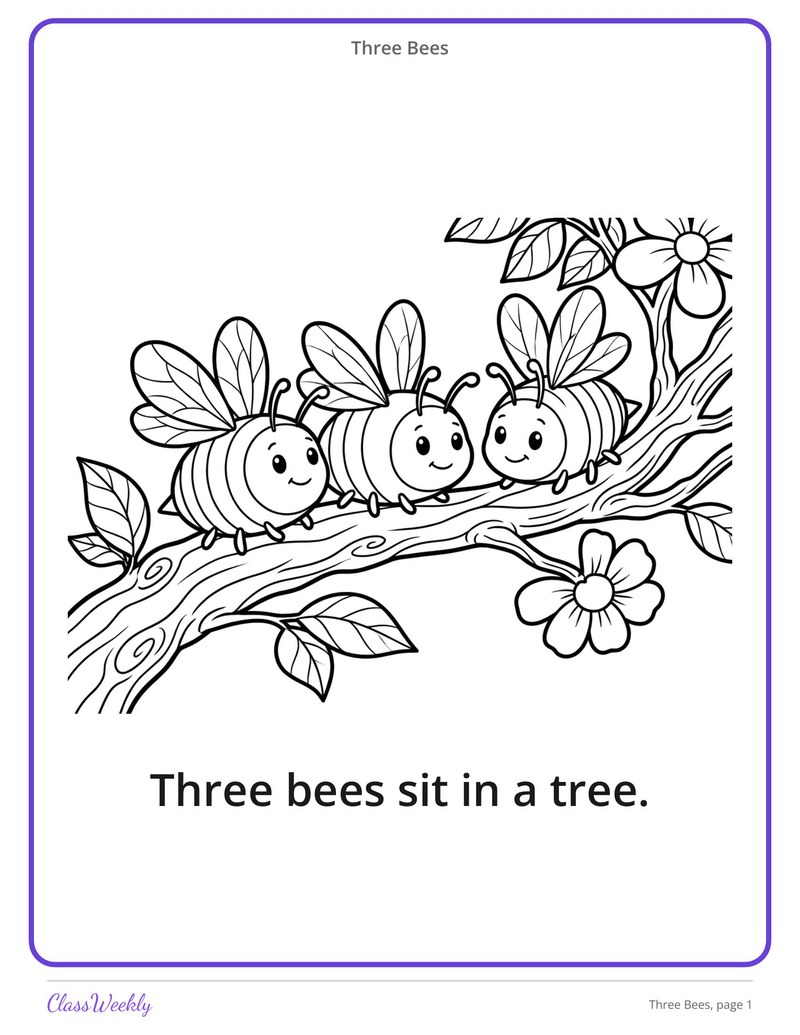 Three Bees: EE and EA Decodable Reader - Page 2