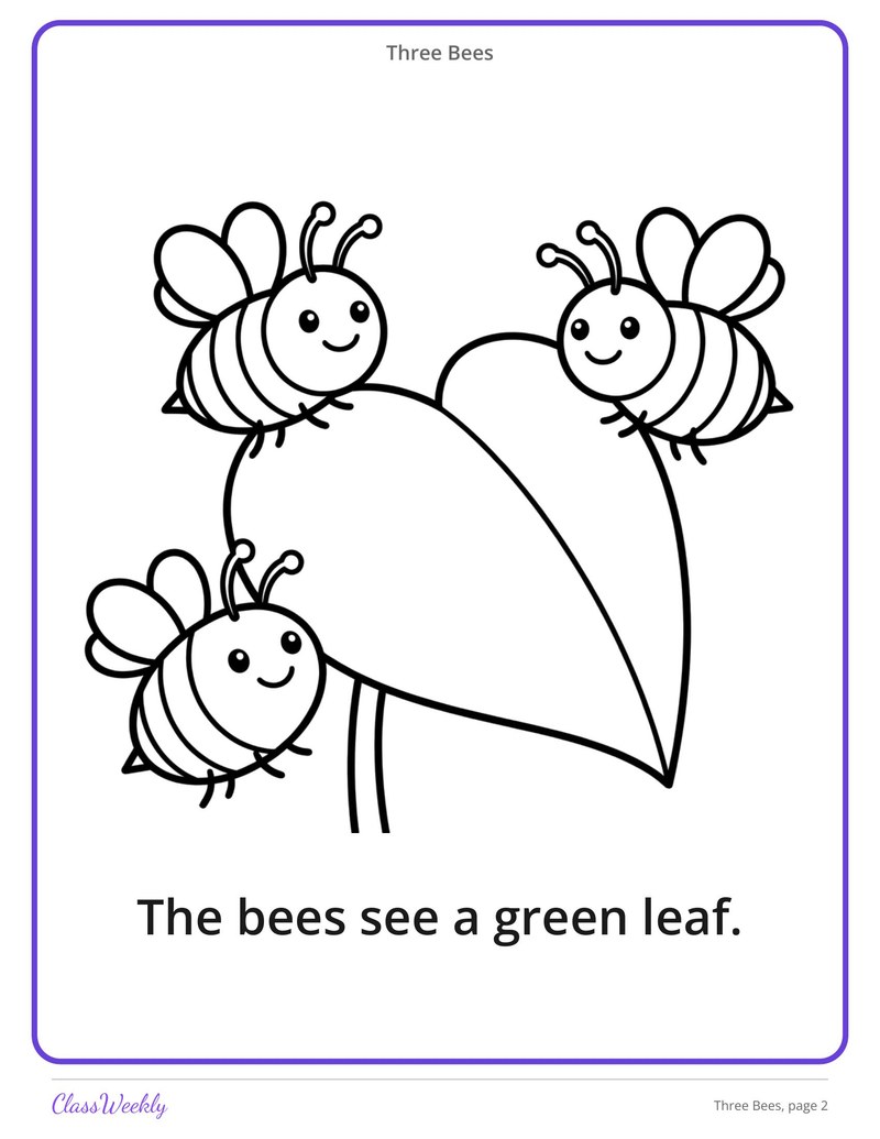 Three Bees: EE and EA Decodable Reader - Page 3