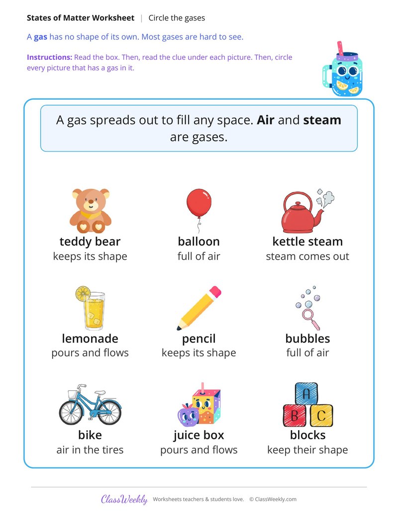 Circle the Gases