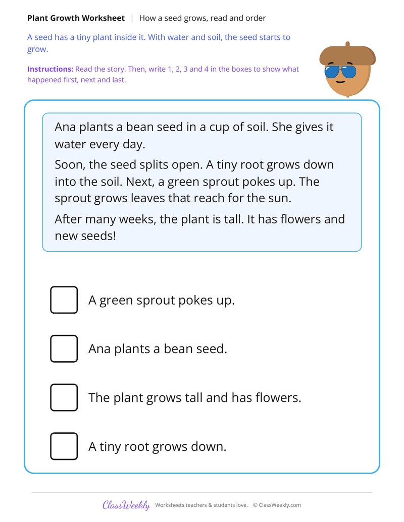 How a Seed Grows, Read and Order