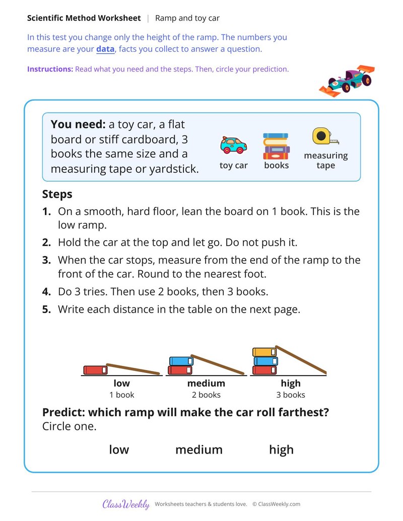 Ramp and Toy Car Experiment - Page 1