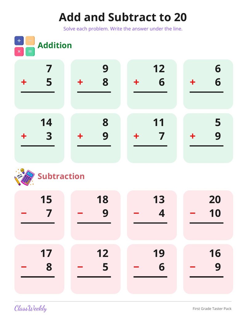 First Grade Skills Taster Pack