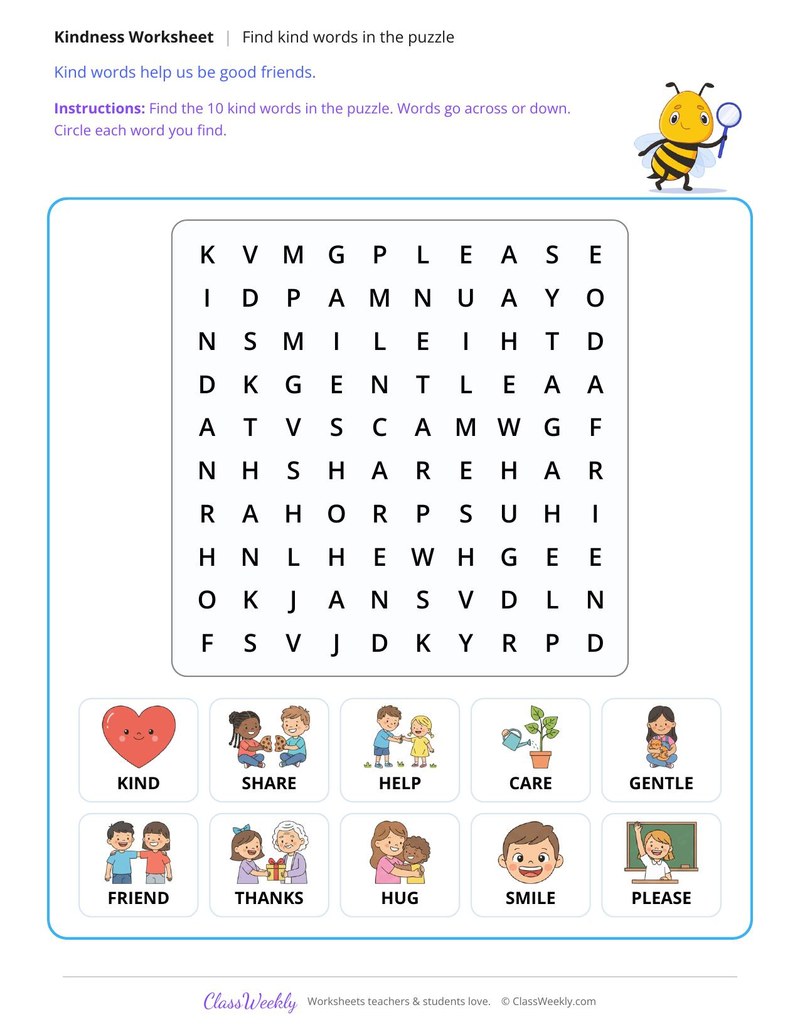 Kindness Word Search