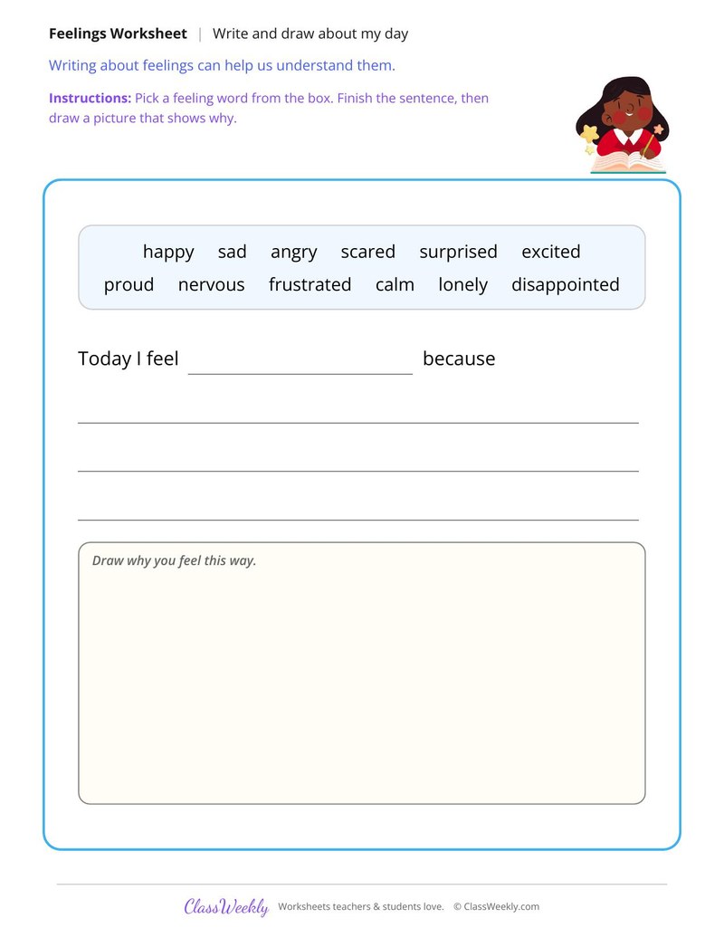 Today I Feel Journal Page