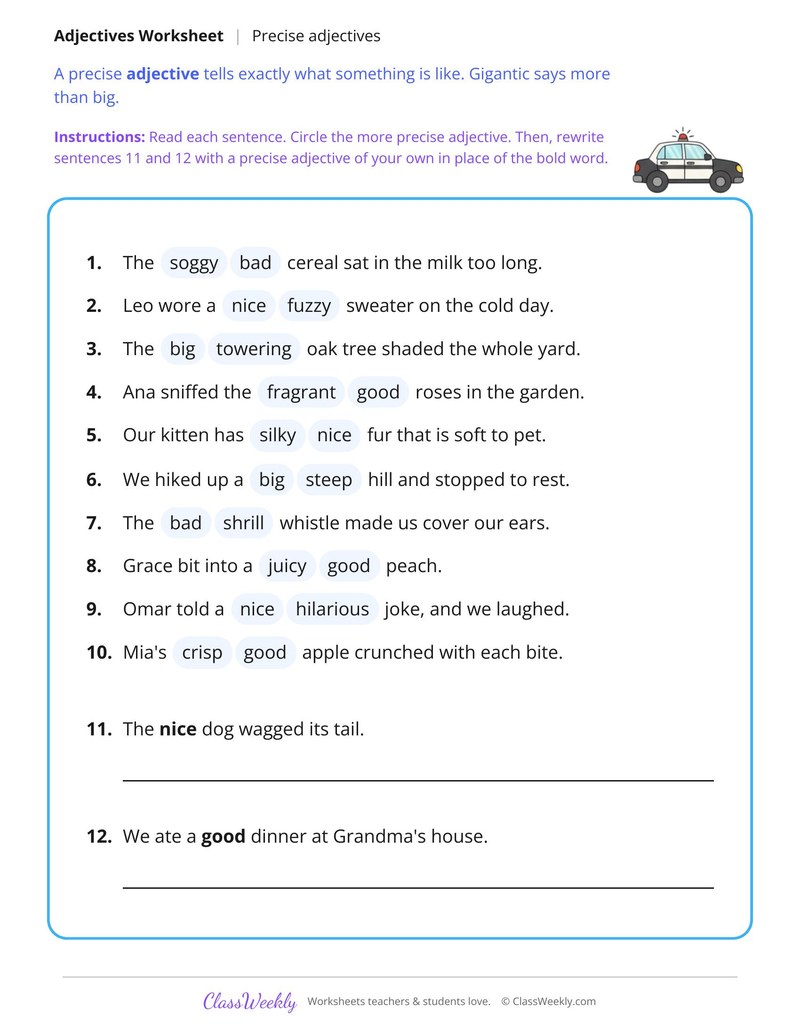 Choose the More Precise Adjective