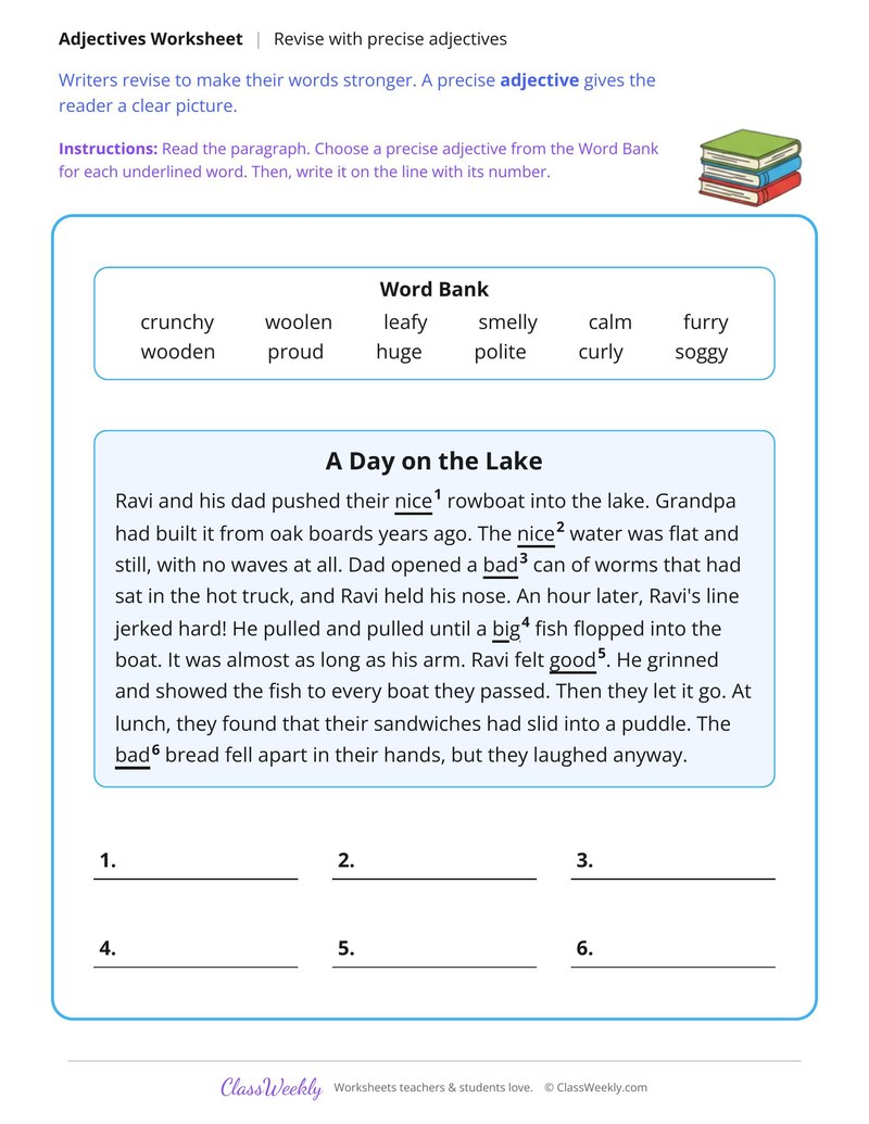 Revise a Paragraph With Precise Adjectives