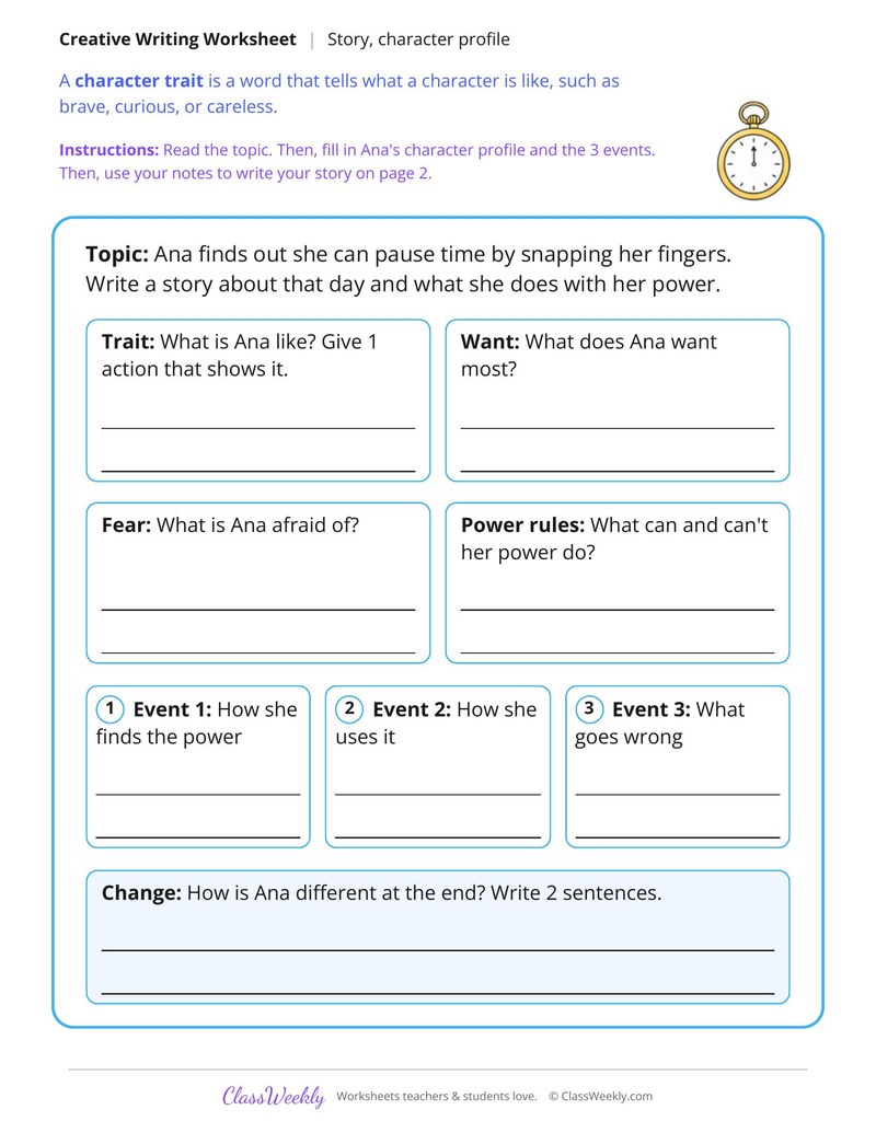 The Girl Who Could Pause Time Story Writing - Page 1