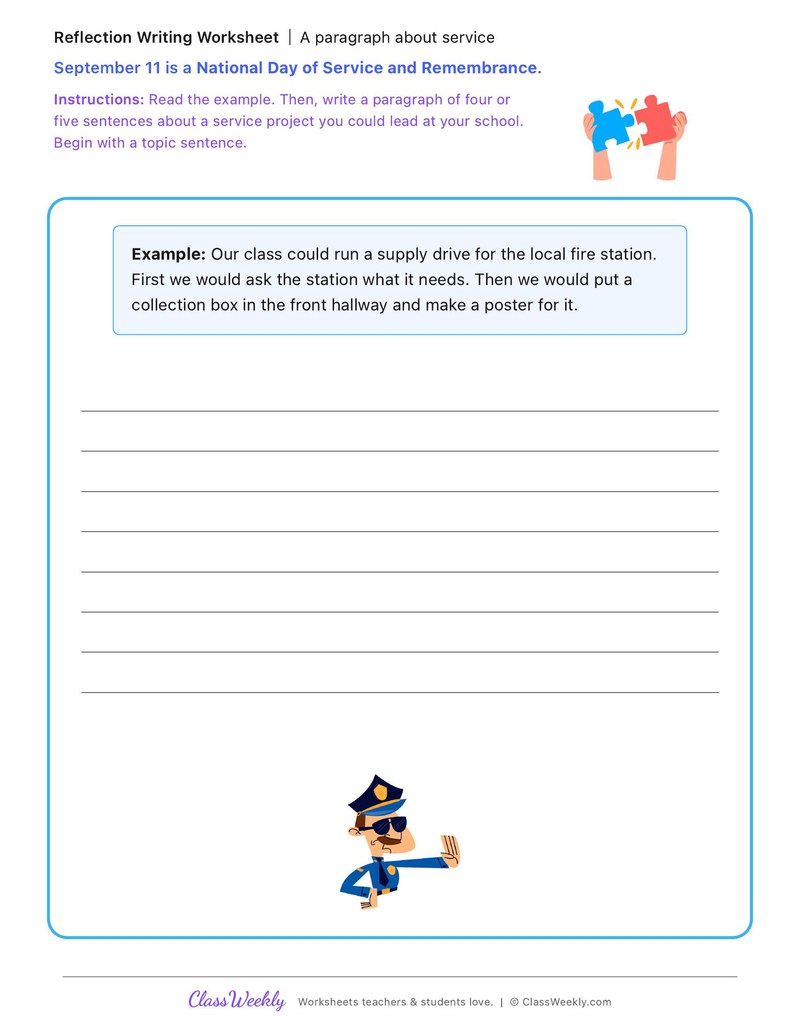 A Paragraph About Service - Patriot Day