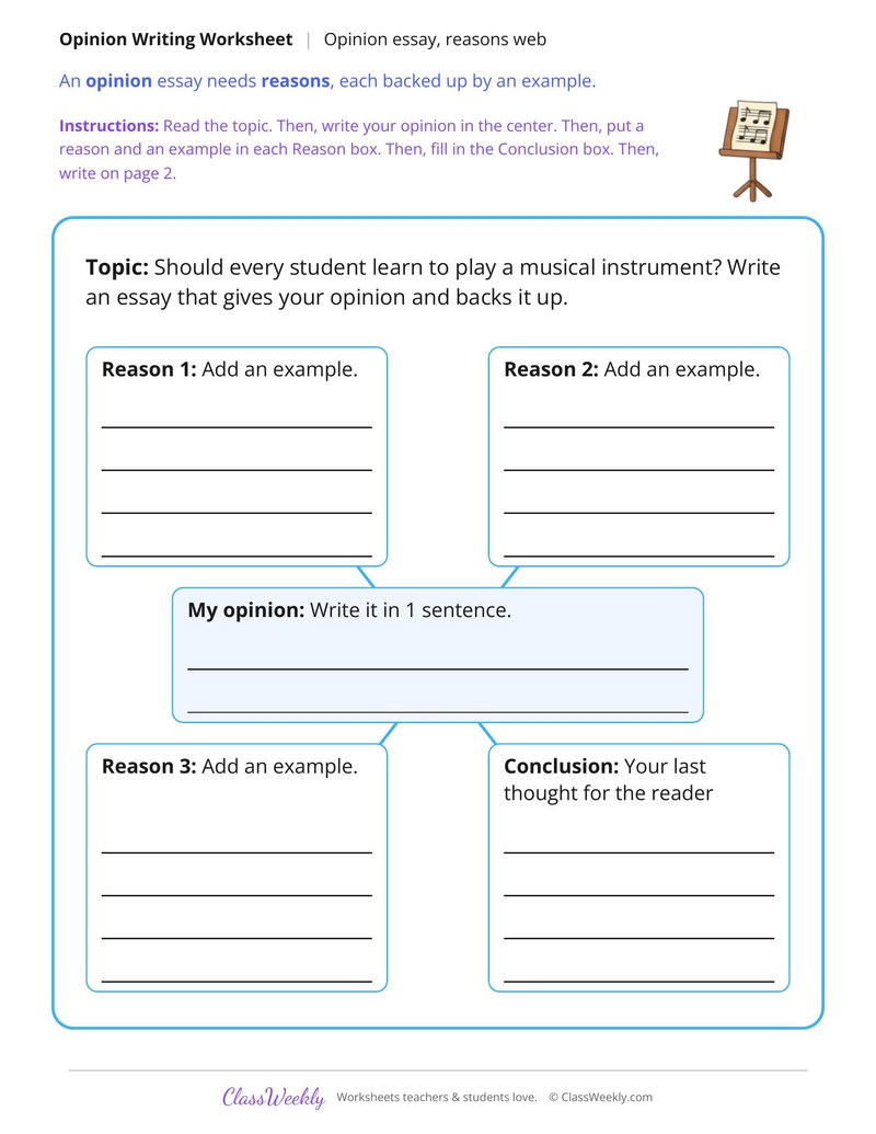 Should Every Student Learn an Instrument Opinion Writing - Page 1