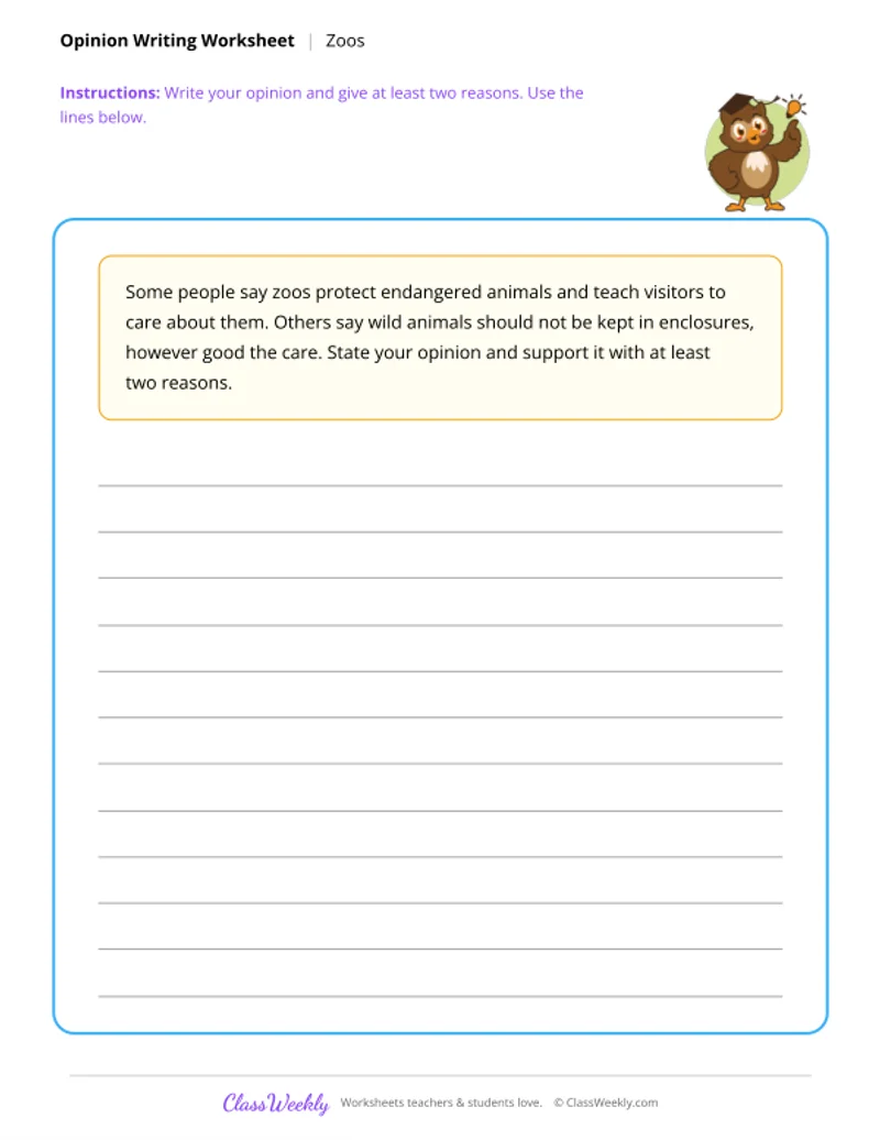 Opinion Writing - Zoos
