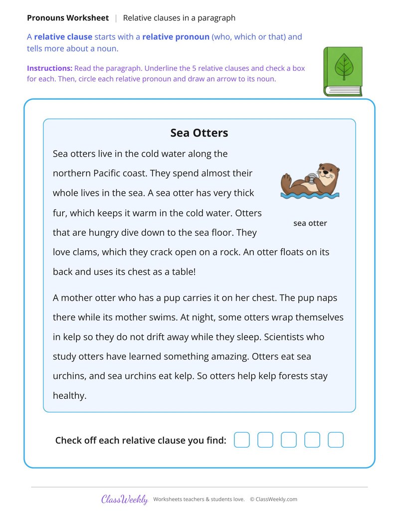 Relative Clauses in a Nonfiction Paragraph