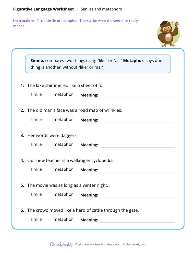 Figurative Language: Similes and metaphors