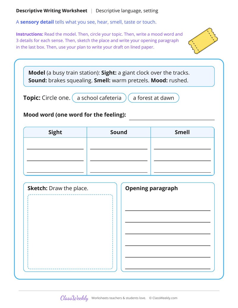 Describe a Setting With Sight, Sound and Smell