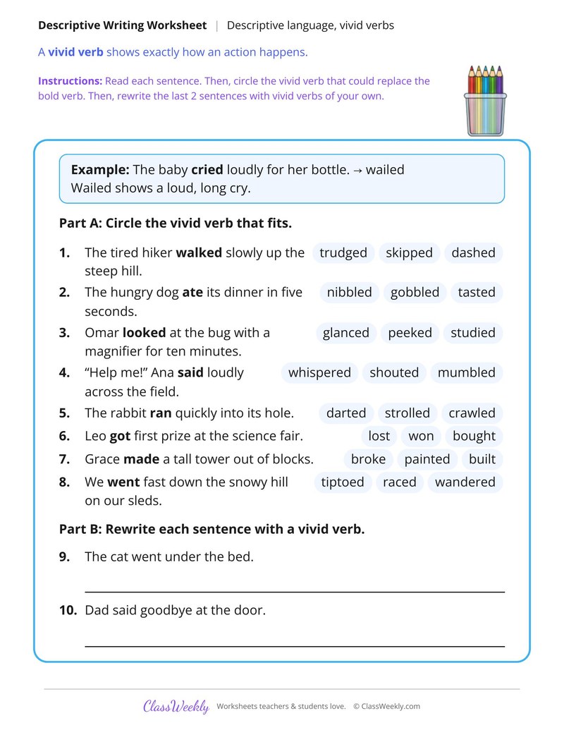 Replace Tired Words With Vivid Verbs