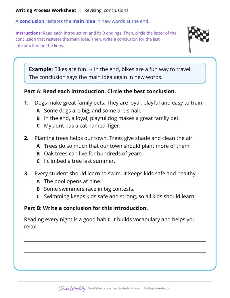 Revise a Conclusion That Restates the Main Idea