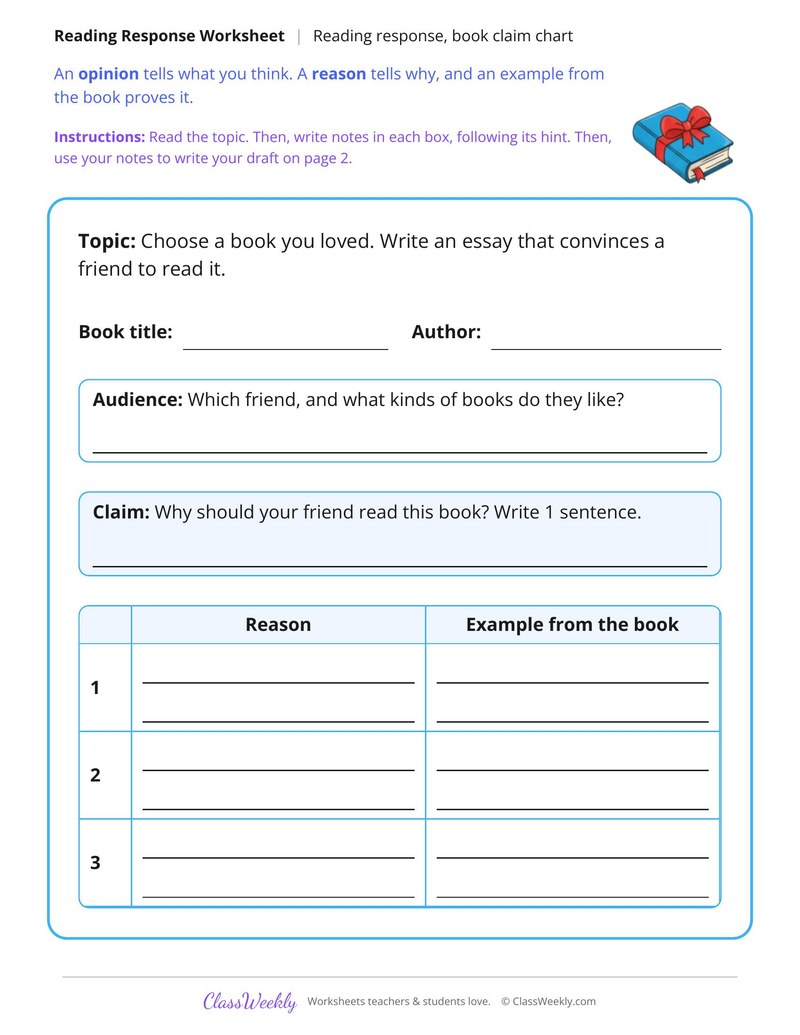 Convince a Friend to Read a Book Reading Response - Page 1