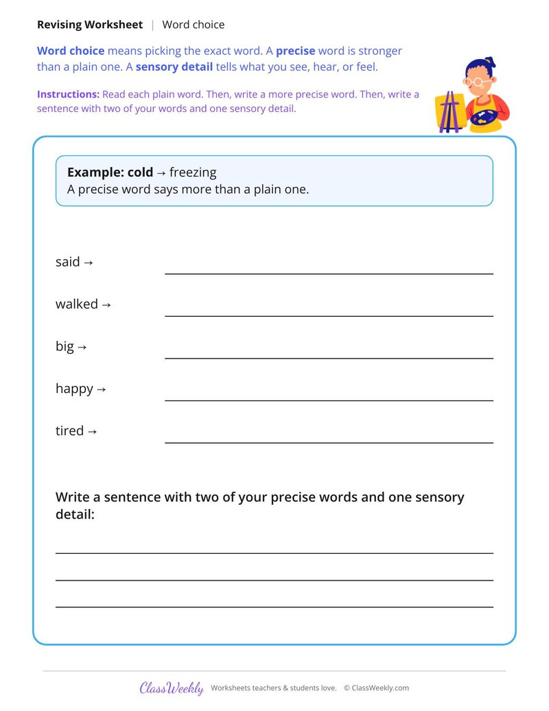 Revise Writing for Word Choice