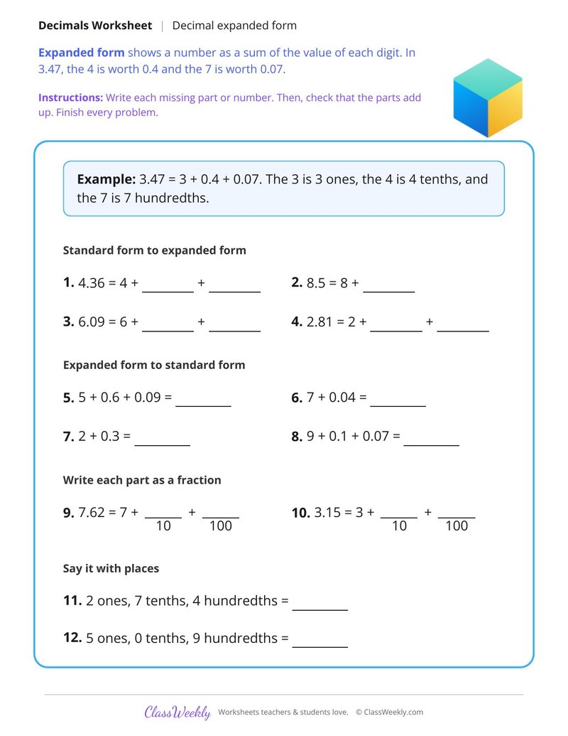 Decimal Expanded Form