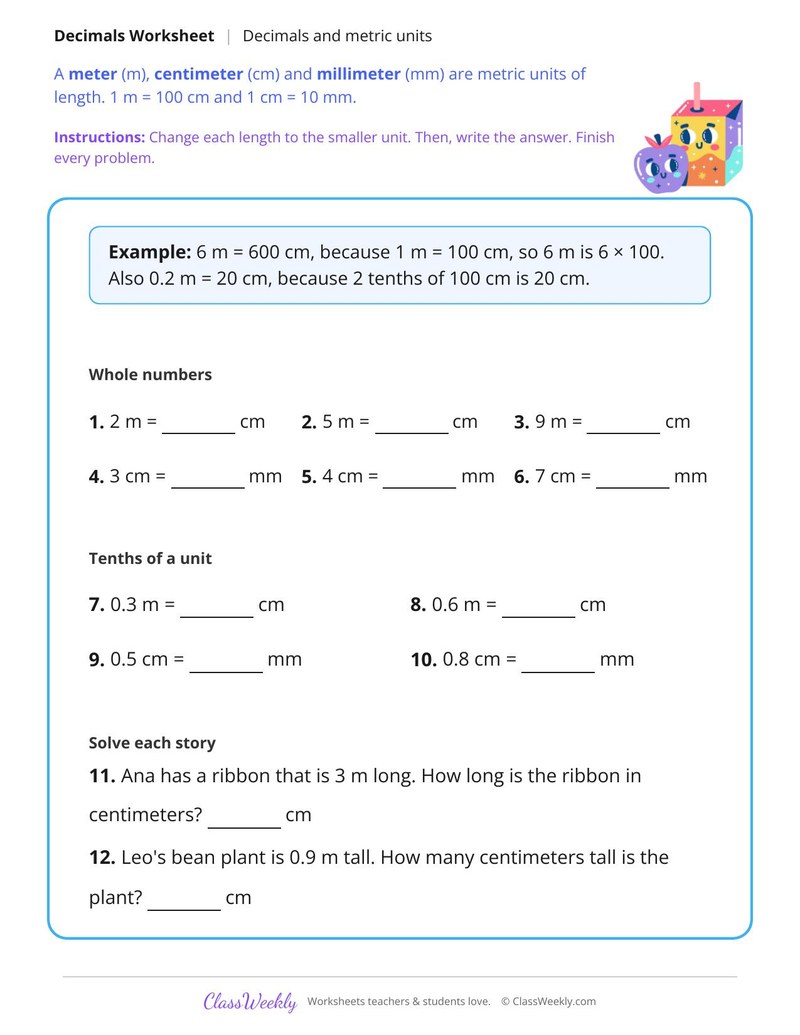 Decimals and Metric Units