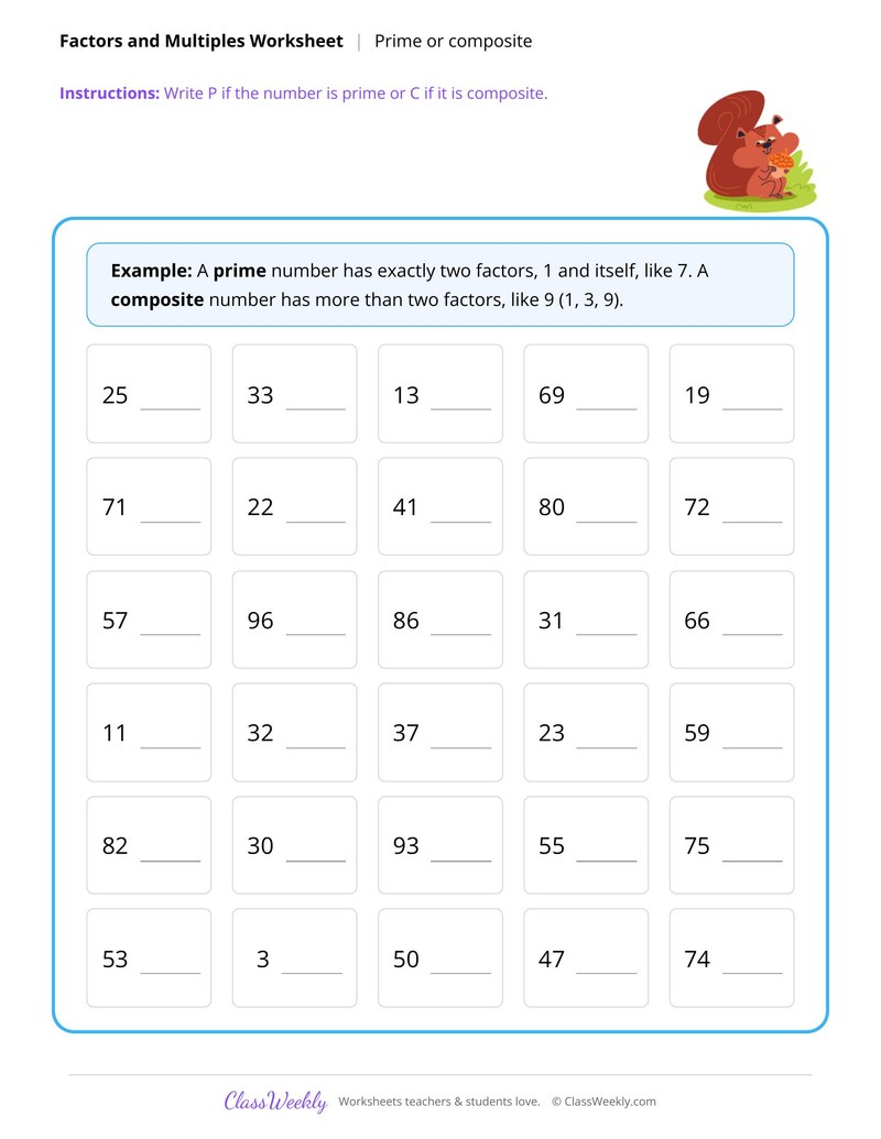 Prime or composite numbers