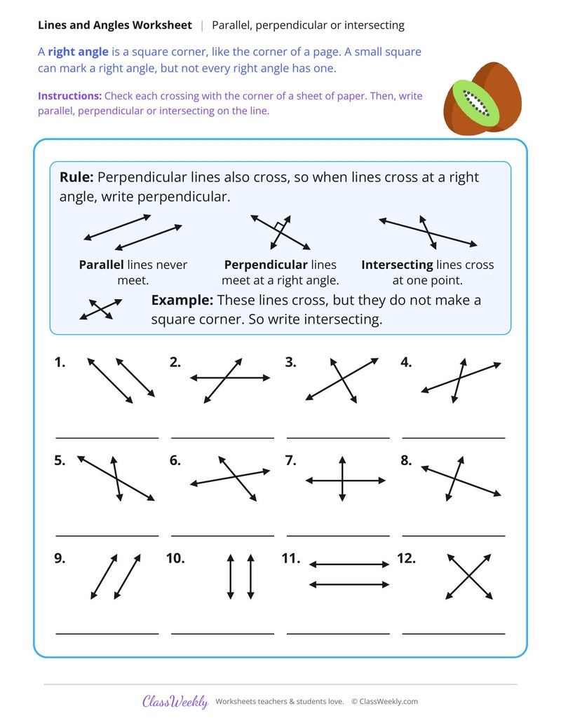 Parallel, Perpendicular or Intersecting Lines