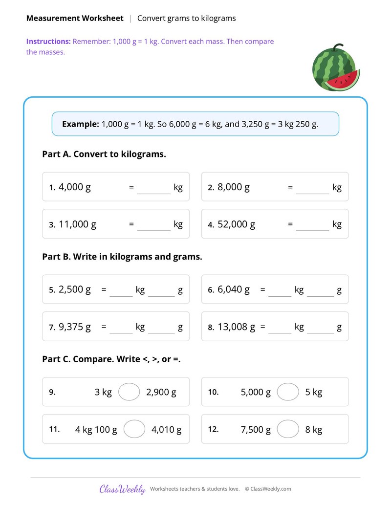 Convert Grams to Kilograms