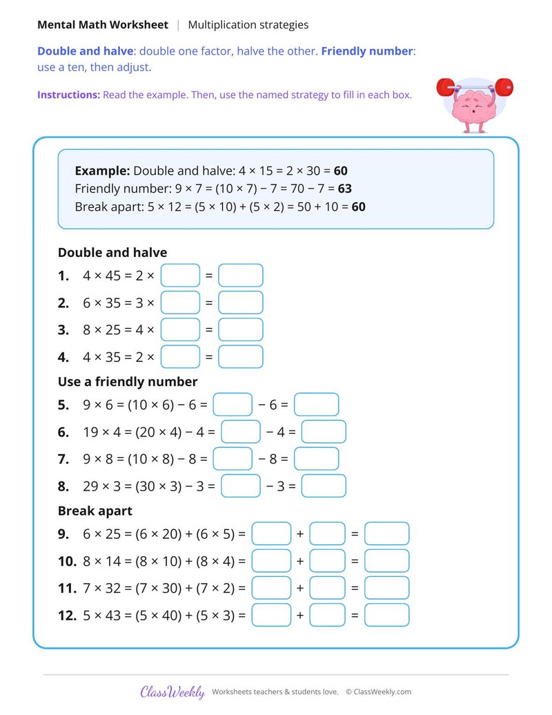 Mental Multiplication Strategies
