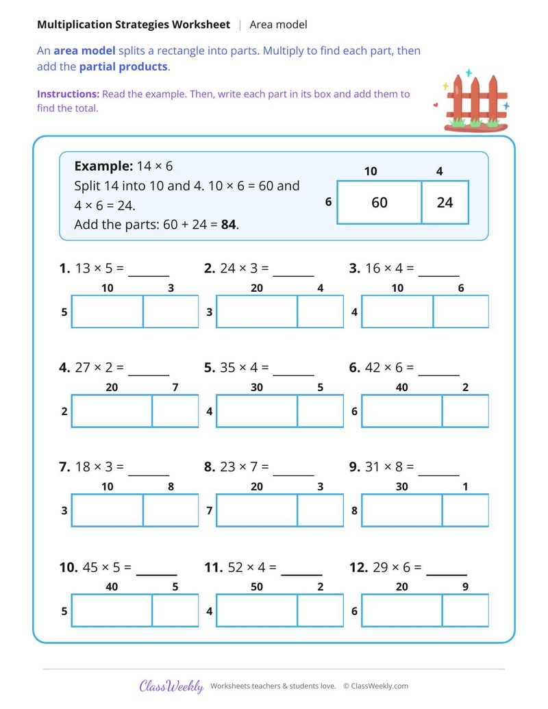 Multiplication Strategies, Area Model