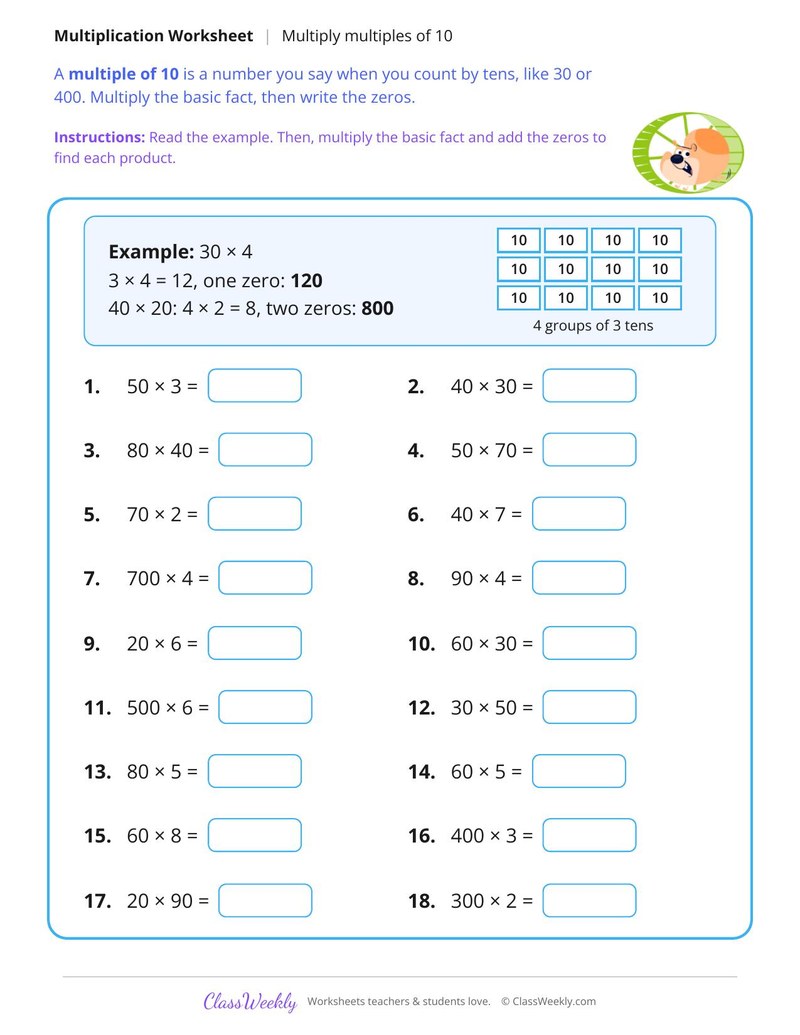 Multiply Multiples of 10