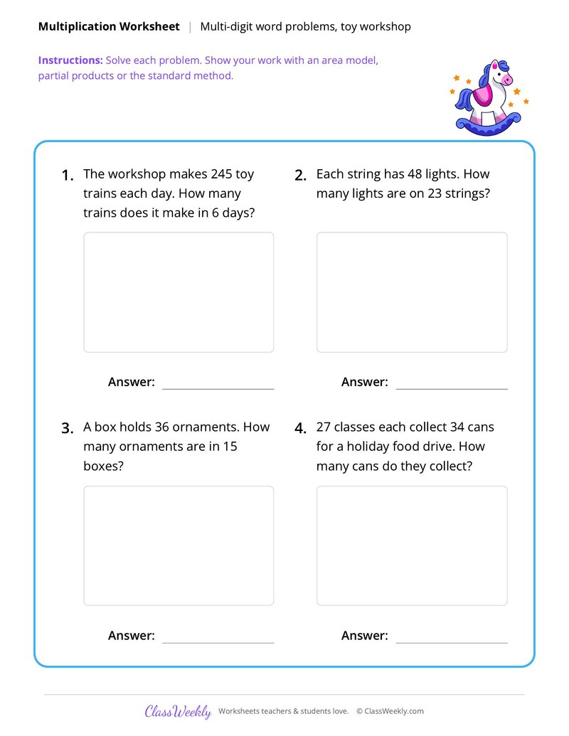 Multi-digit multiplication - Christmas