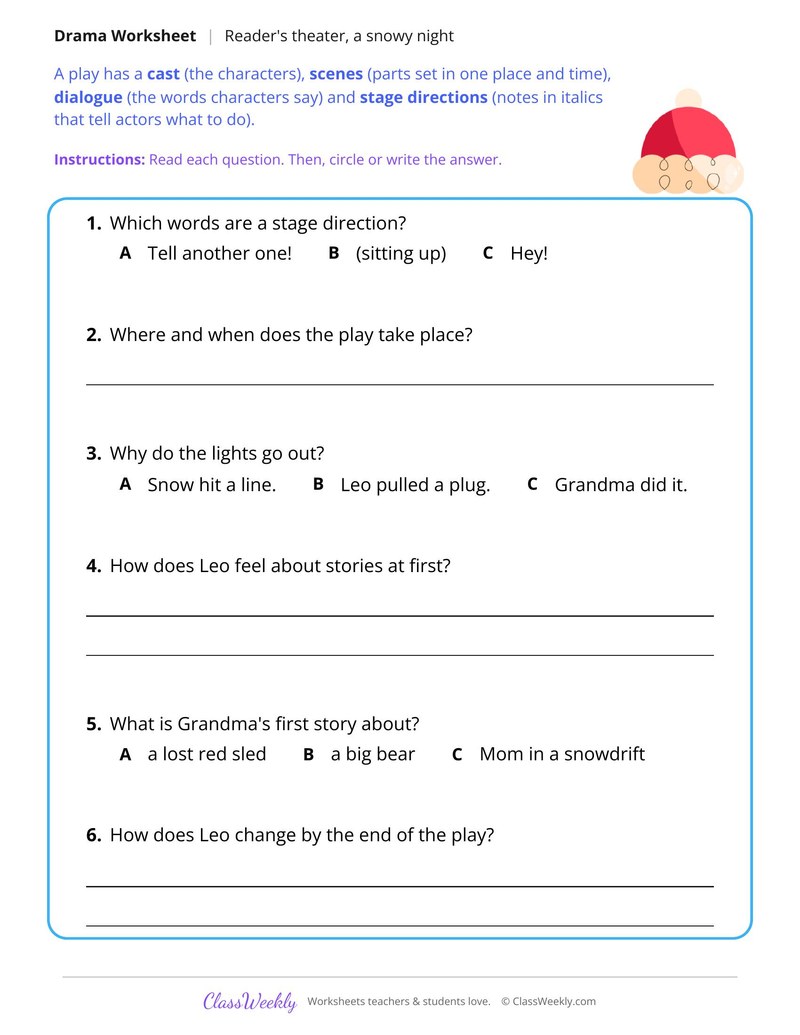 Reader's Theater Script, Snowed In at Grandma's - Page 2