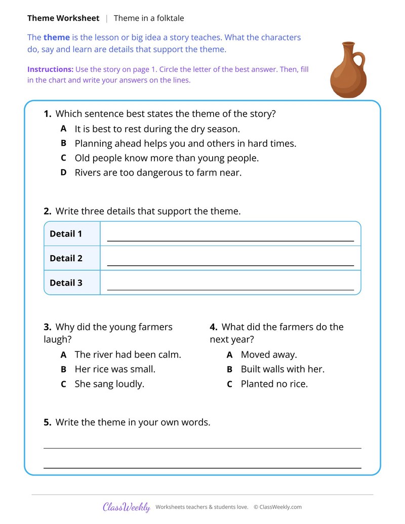 Theme of a Folktale About a Rice Farmer and a Flood - Page 2