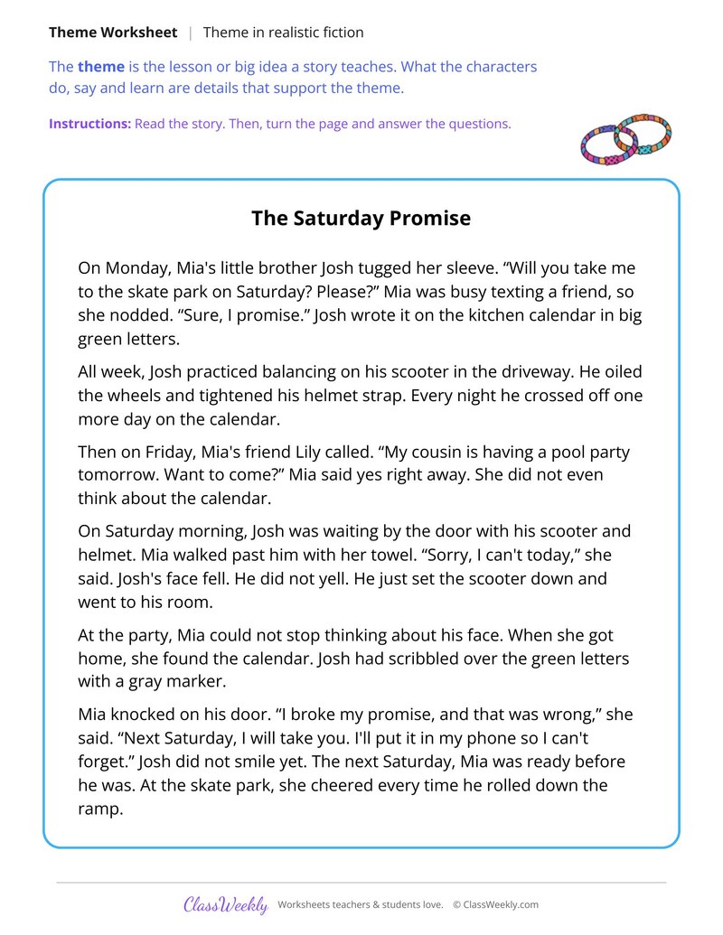 Theme of a Story About a Broken Promise - Page 1