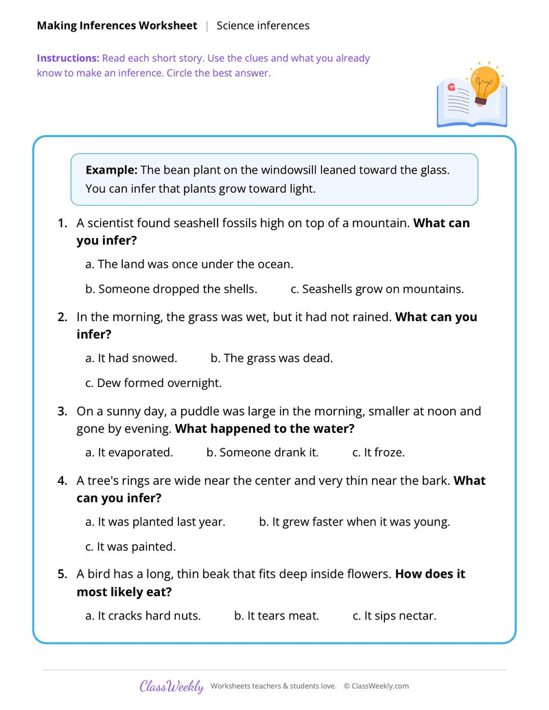 Making Inferences: Science inferences